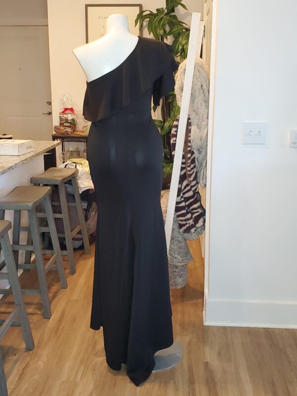 Black Off the Shoulder with the Frills Formal Gown - Image 2