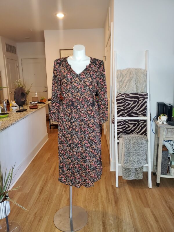 Floral Print Tie Neck Dres (size M) - Image 2